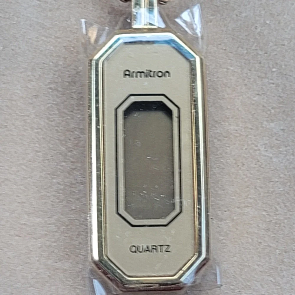 Vintage Armitron Digital Pendant Watch Gold Tone K180 Quartz Necklace Boxed